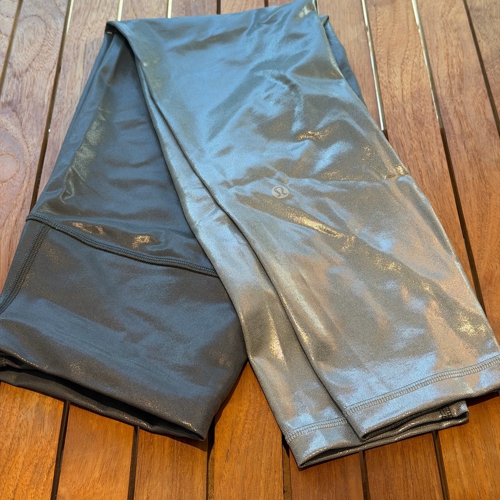 Lululemon Wunder Train High Rise 23 inch Rare Foil Metallic limited edition